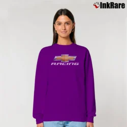 Women’s Chevrolet Racing Car Enthusiast Relaxed Sweatshirt in purple | Soft, Laid-Back Vibe