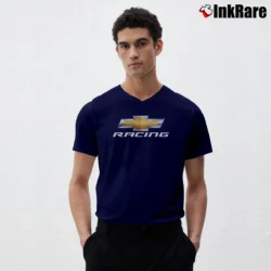 Men’s Chevrolet Racing Car Enthusiast V-Neck Tee in navy | Sharp, Breathable, Everyday Staple