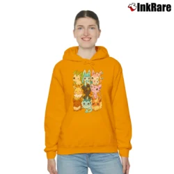 Women’s Chibi Eevee Eeveelutions Anime Cozy Hoodie in orange | Warm, Structured, Stylish