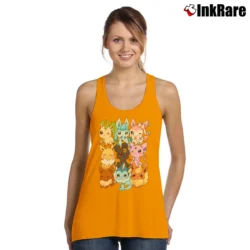 Women’s Chibi Eevee Eeveelutions Anime Tank Top in orange | Lightweight, Movement-Friendly