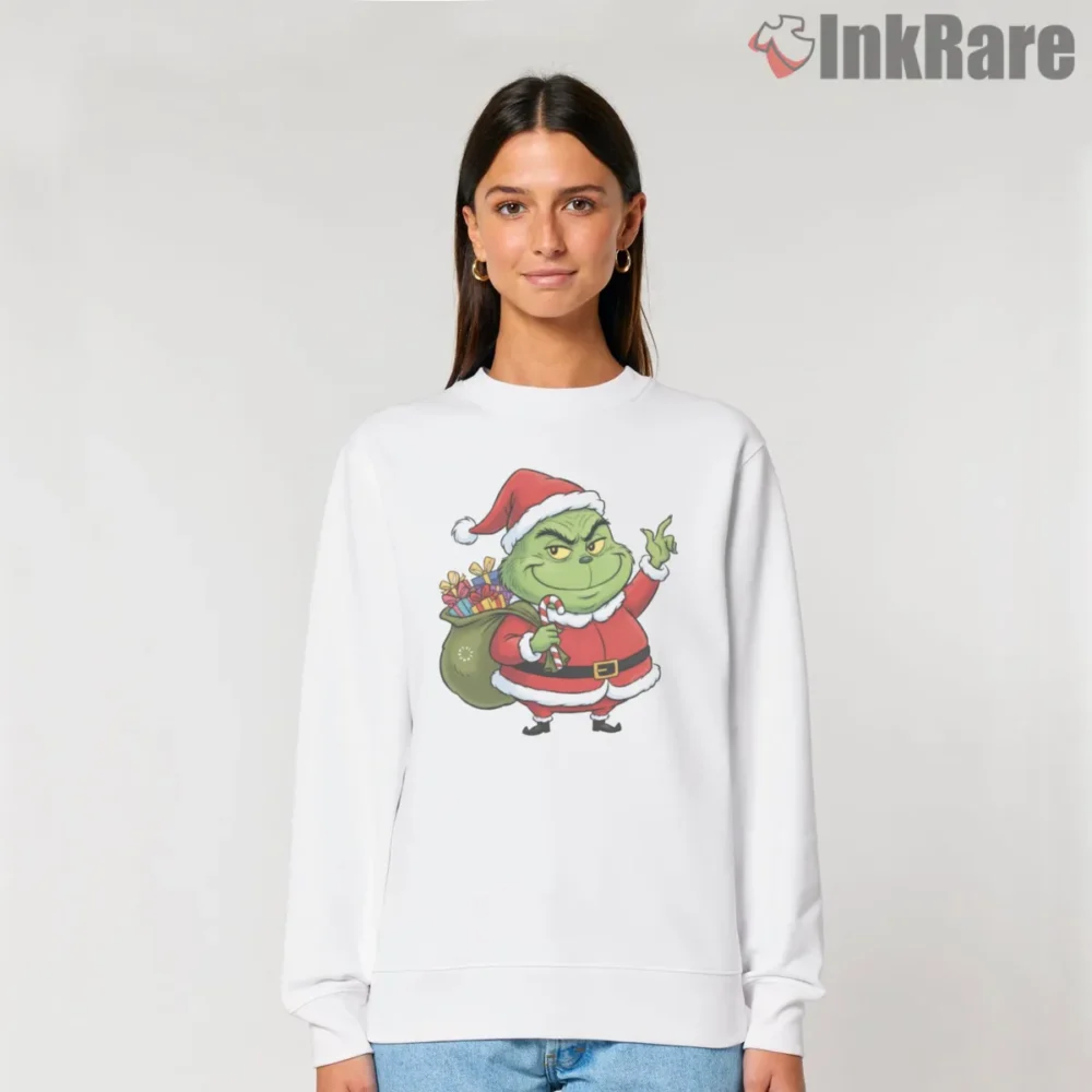Chibi Grinch Stole Christmas Santa Shirt on graphic shirt for women graphic tee