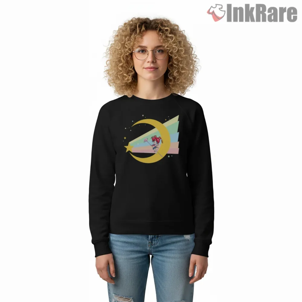 Chibi Moon Shooting Star Cute Anime Shirt on graphic shirt for women graphic tee