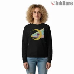 Chibi Moon Shooting Star Cute Anime Shirt on graphic shirt for women graphic tee
