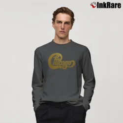 Men’s Chicago Band Golden Logo Long-Sleeve Shirt in charcoal | Sleek, Lightweight, Year-Round Wear