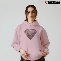 Women’s Chicago Bears Cubs Superman US Flag Mashup Cozy Hoodie in light pink | Warm, Structured, Stylish