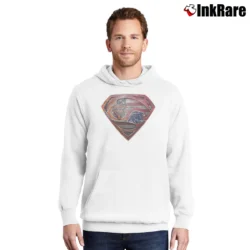 Men’s Chicago Bears Cubs Superman US Flag Mashup Pullover Hoodie in white | Cozy, Durable, Modern Fit