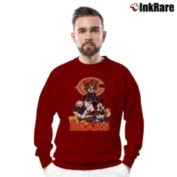 Men’s Chicago Bears Mickey Mouse Football Fan Crewneck Sweatshirt in maroon | Cozy Fabric, Clean Style