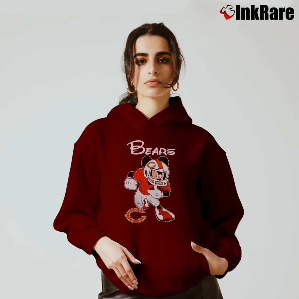 Women’s Chicago Bears Mickey Mouse Super Bowl Fan Cozy Hoodie in maroon | Warm, Structured, Stylish