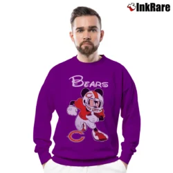 Men’s Chicago Bears Mickey Mouse Super Bowl Fan Crewneck Sweatshirt in purple | Cozy Fabric, Clean Style