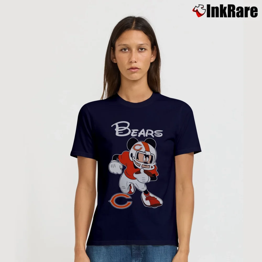 Women’s Chicago Bears Mickey Mouse Super Bowl Fan Signature T-Shirt in navy | Soft, Flattering Fit