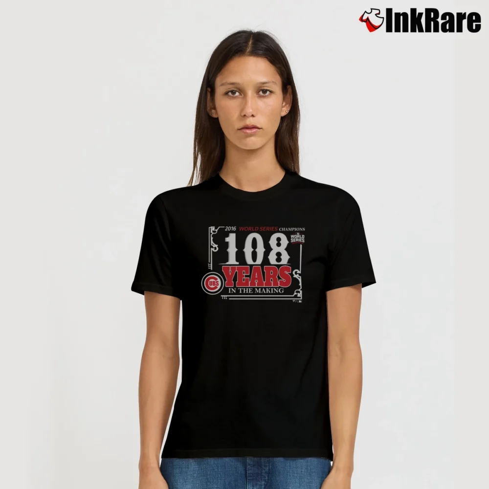 Women’s Chicago Cubs 2016 World Series Champions Signature T-Shirt in black | Soft, Flattering Fit