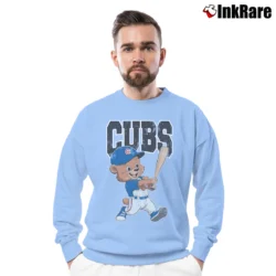 Men’s Chicago Cubs Clark the Cub for MLB Fans and Kids Crewneck Sweatshirt in light blue | Cozy Fabric, Clean Style