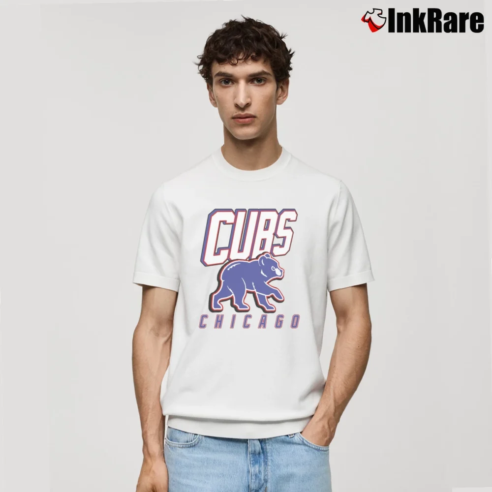 Men’s Chicago Cubs Crawling Bear Retro Classic T-Shirt in white | Soft, Breathable Everyday Wear
