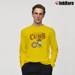 Men’s Chicago Cubs Snoopy Peanuts Baseball Long-Sleeve Shirt in yellow | Sleek, Lightweight, Year-Round Wear