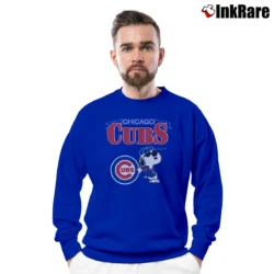Men’s Chicago Cubs Snoopy Peanuts Baseball Crewneck Sweatshirt in royal blue | Cozy Fabric, Clean Style