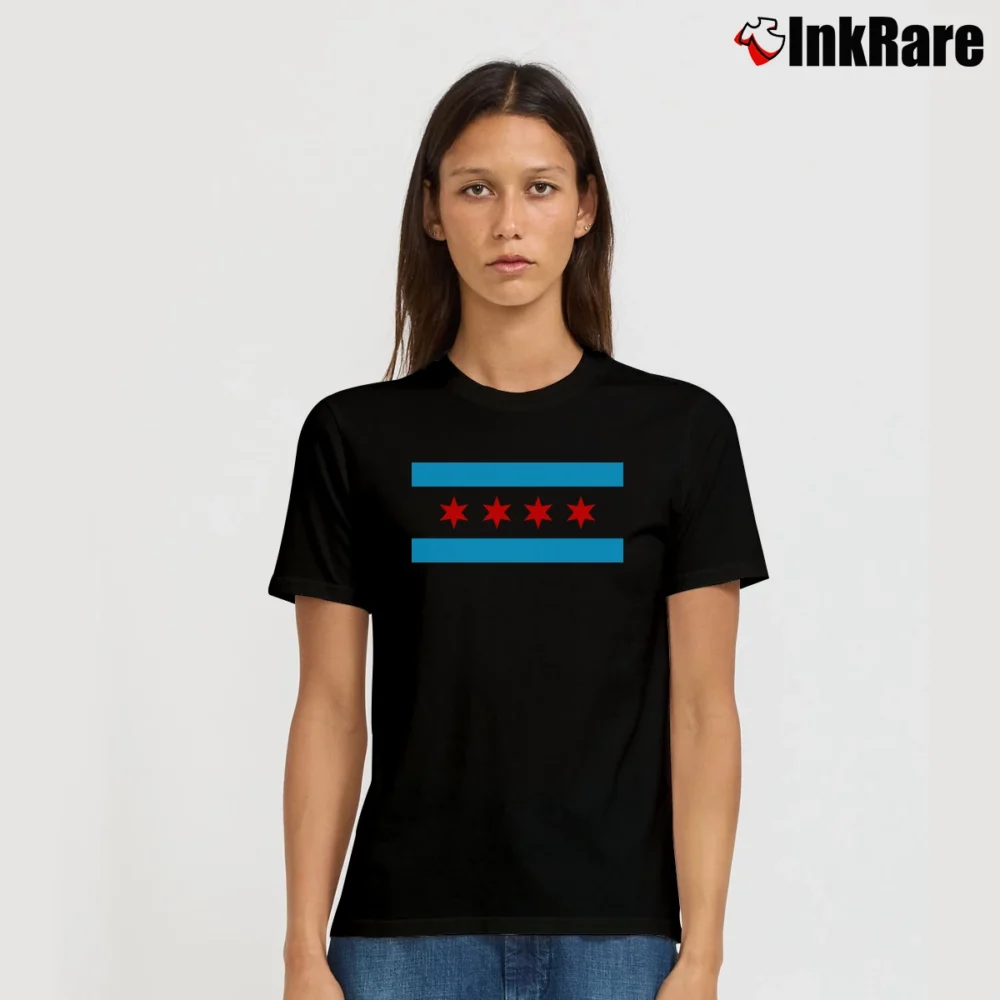 Women’s Chicago Flag Synthetic Print Signature T-Shirt in black | Soft, Flattering Fit