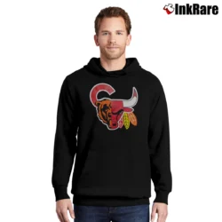 Men’s Chicago Sports Team Logo Graphic Pullover Hoodie in black | Cozy, Durable, Modern Fit