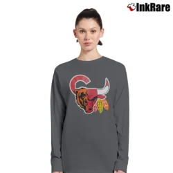 Women’s Chicago Sports Team Logo Graphic Long-Sleeve Top in charcoal | Sleek, Versatile, All-Season