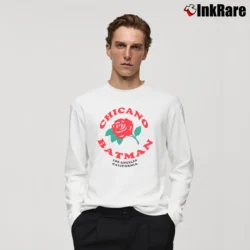 Men’s Chicano Batman Graphic Band Inspired Long-Sleeve Shirt in white | Sleek, Lightweight, Year-Round Wear