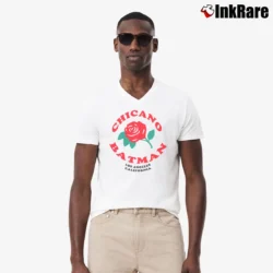 Men’s Chicano Batman Graphic Band Inspired V-Neck Tee in white | Sharp, Breathable, Everyday Staple