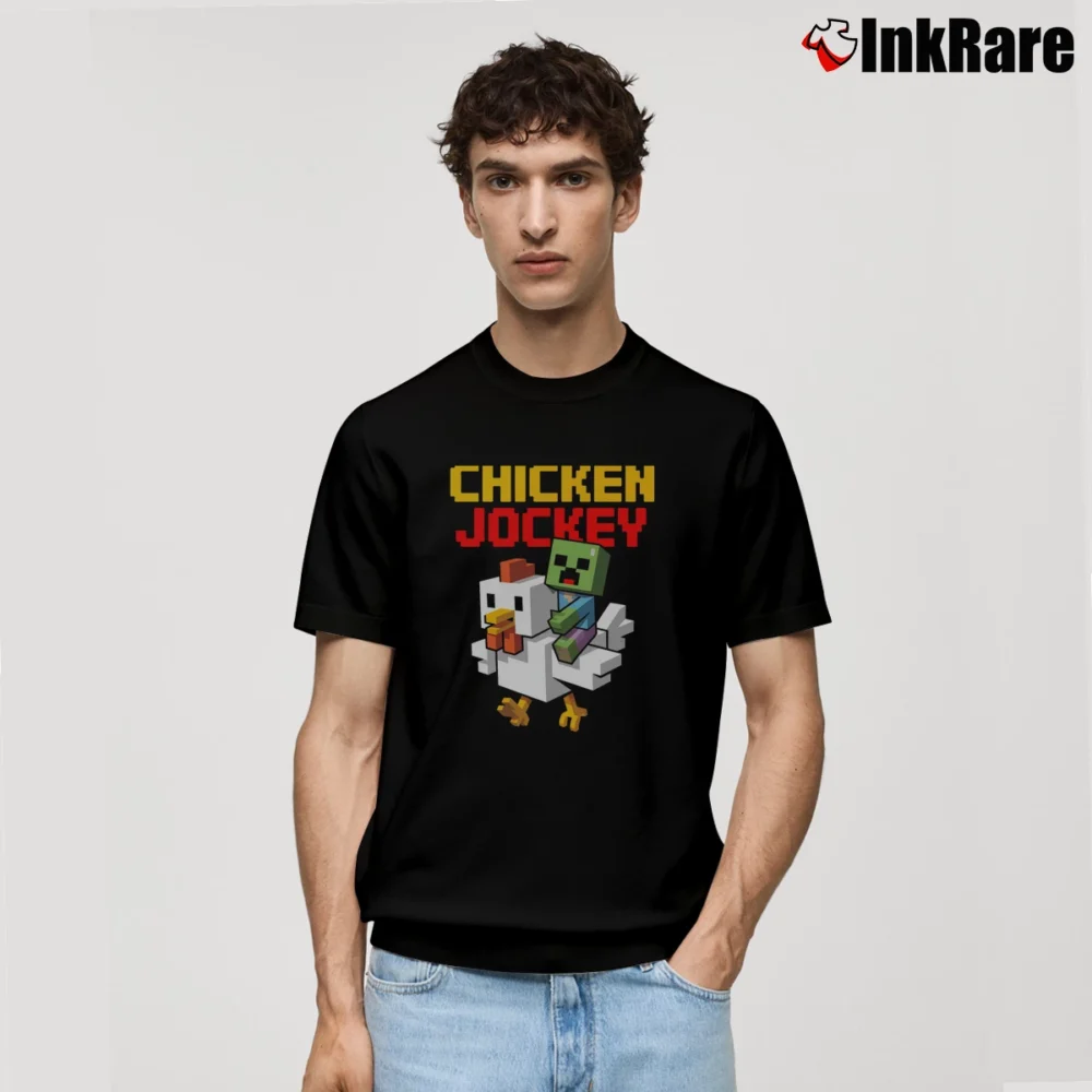 Men’s Chicken Jockey Minecraft Classic T-Shirt in black | Soft, Breathable Everyday Wear