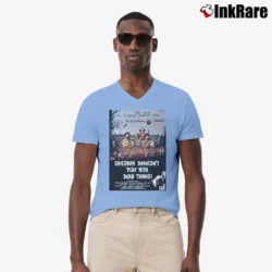 Men’s Children Shouldn't Play With Dead Things V-Neck Tee in light blue | Sharp, Breathable, Everyday Staple