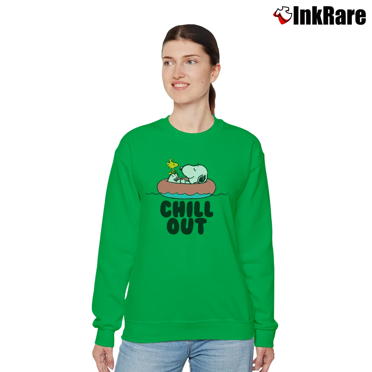 chill out snoopy Women’s Relaxed Sweatshirt in irish green – Cozy Casual Women’s chill out snoopy Relaxed Sweatshirt in irish green | Soft, Laid-Back Vibe