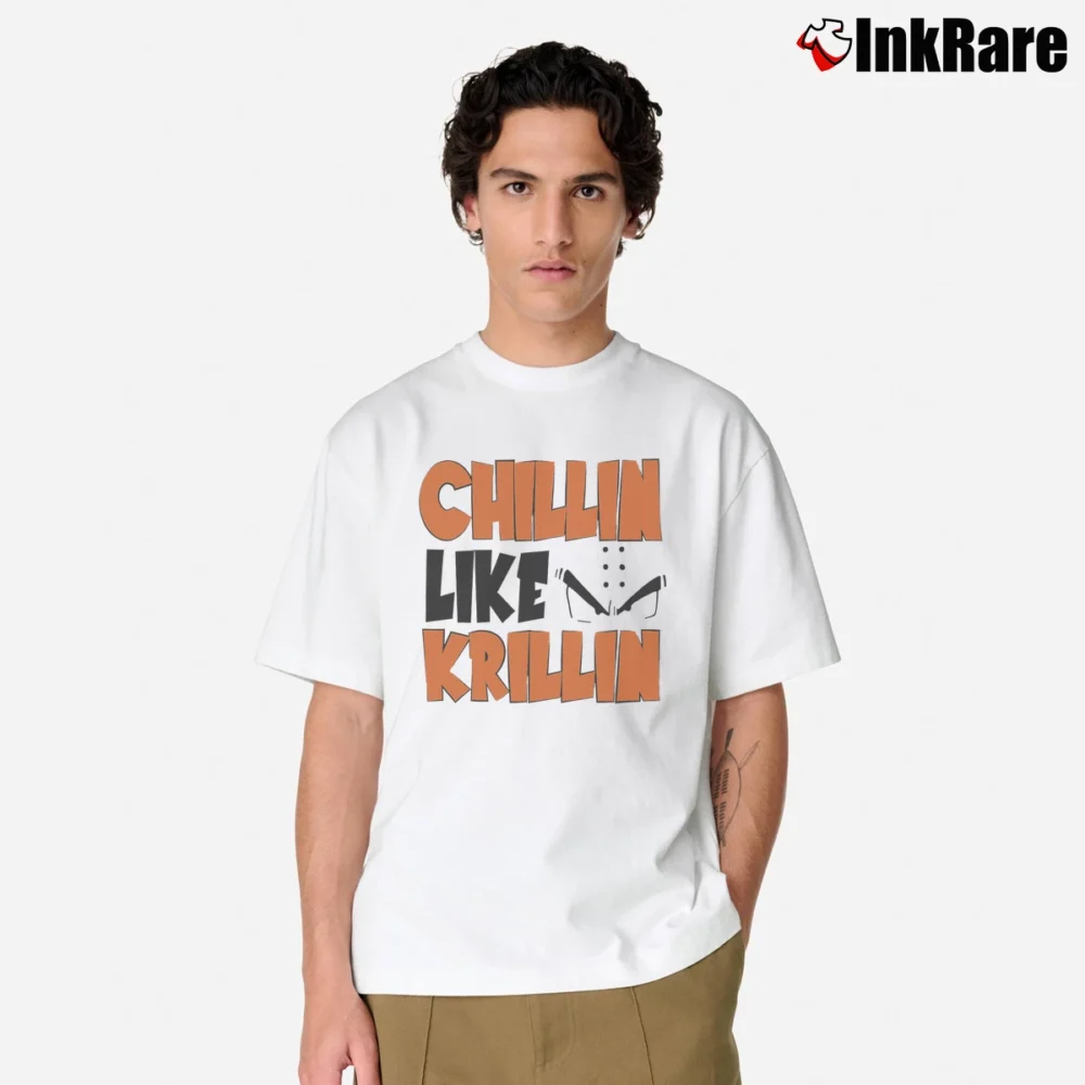 Men’s Chillin Like Krillin Funny Dragon Ball Nerd Classic T-Shirt in white | Soft, Breathable Everyday Wear