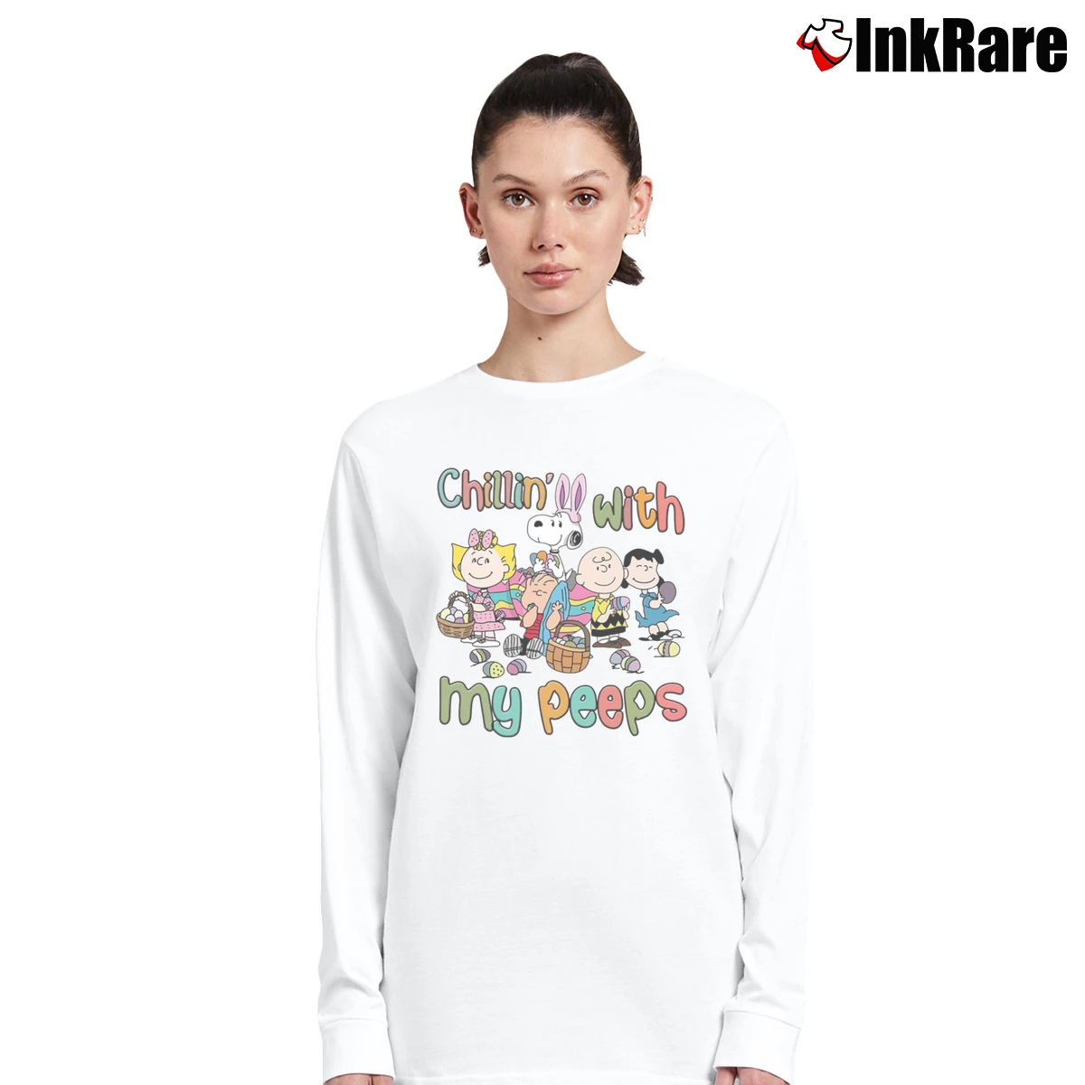 Chillin With My Peeps Snoopy And Charlie Brown Women’s Long-Sleeve Top in white – Effortless Layer Women’s Chillin With My Peeps Snoopy And Charlie Brown Long-Sleeve Top in white | Sleek, Versatile, All-Season