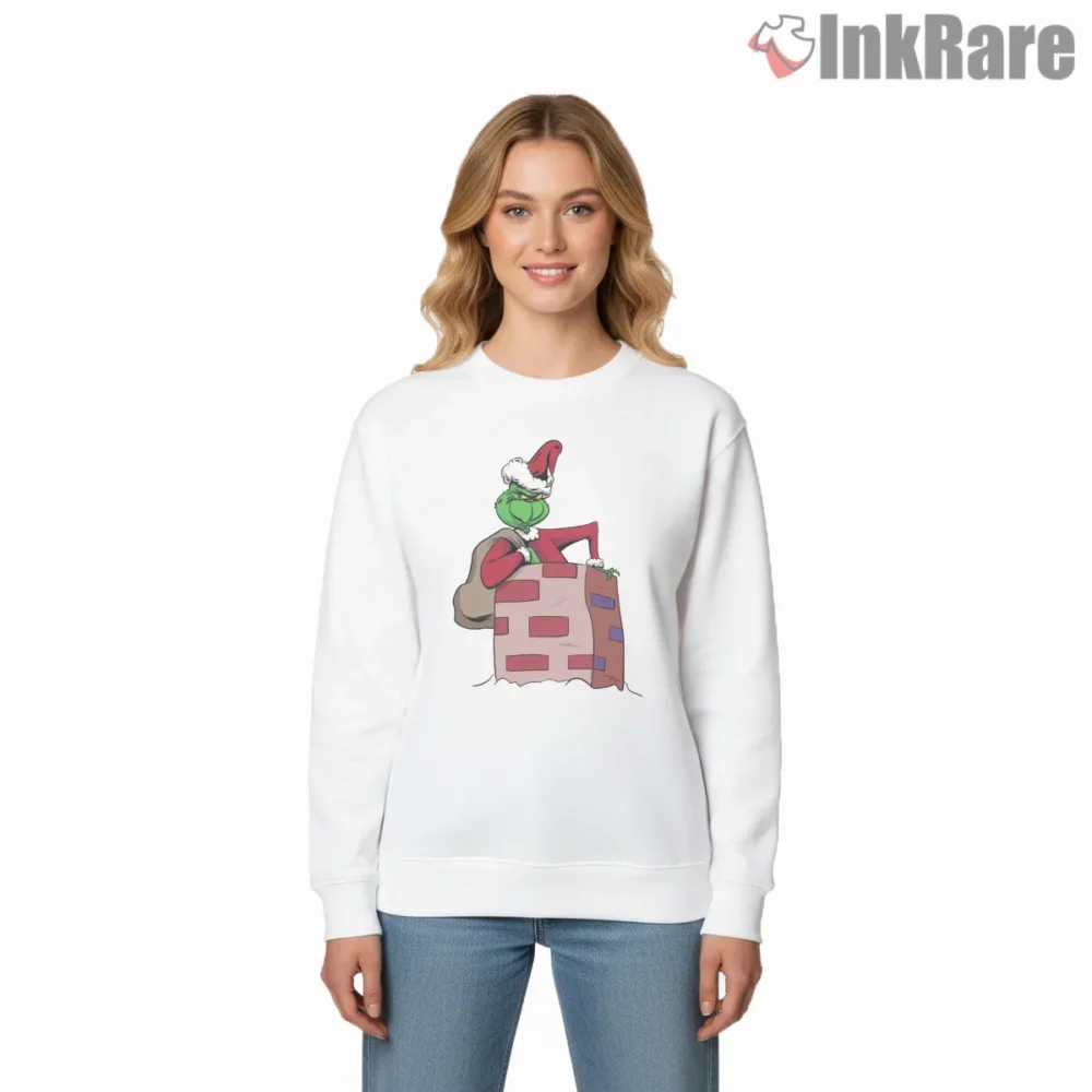 Chimney Sneak The Grinch Holiday Shirt on graphic shirt for women graphic tee