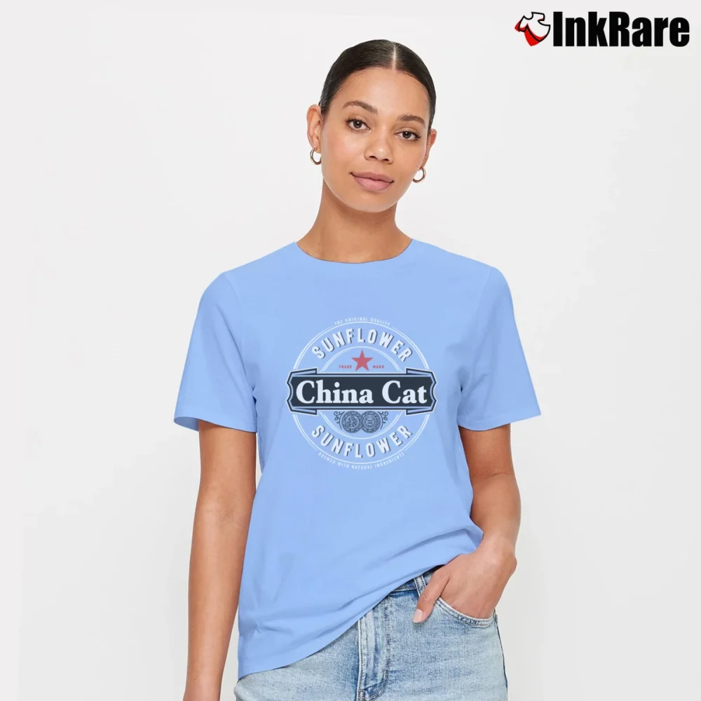 Women’s China Cat Sunflower Grateful Dead Heine Signature T-Shirt in light blue | Soft, Flattering Fit