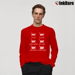 Men’s Chonk Funny Cats Meme Classic Chonker Oh Lawd He Comin Long-Sleeve Shirt in red | Sleek, Lightweight, Year-Round Wear
