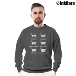 Men’s Chonk Funny Cats Meme Classic Chonker Oh Lawd He Comin Crewneck Sweatshirt in charcoal | Cozy Fabric, Clean Style