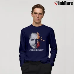 Men’s Chris Benoit Wwe Wrestling Tribute Long-Sleeve Shirt in navy | Sleek, Lightweight, Year-Round Wear