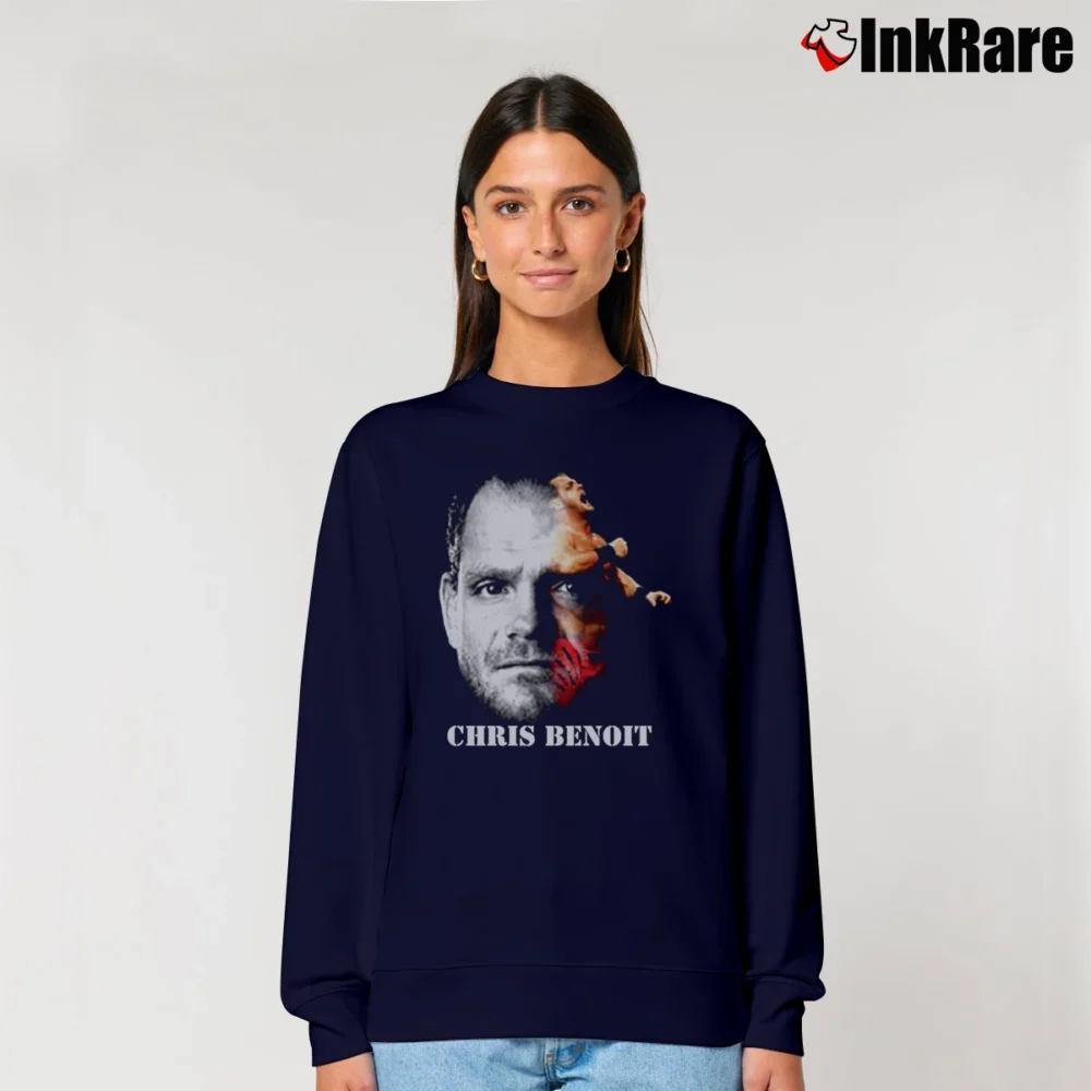 Women’s Chris Benoit Wwe Wrestling Tribute Relaxed Sweatshirt in navy | Soft, Laid-Back Vibe