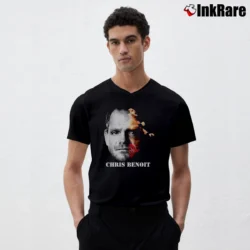 Men’s Chris Benoit Wwe Wrestling Tribute V-Neck Tee in black | Sharp, Breathable, Everyday Staple