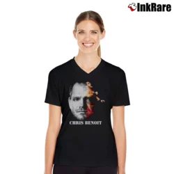 Women’s Chris Benoit Wwe Wrestling Tribute V-Neck Tee in black | Chic Neckline, Soft Texture