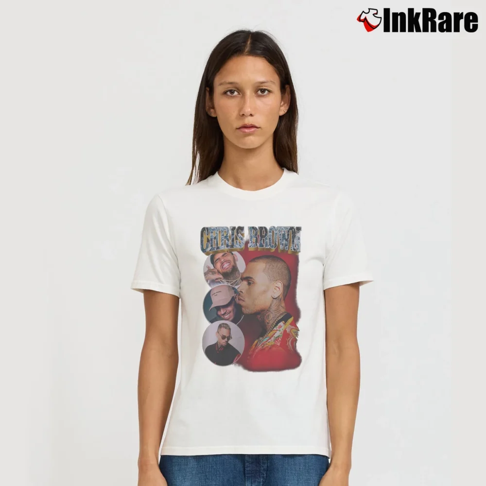 Women’s Chris Brown Graphic Signature T-Shirt in white | Soft, Flattering Fit