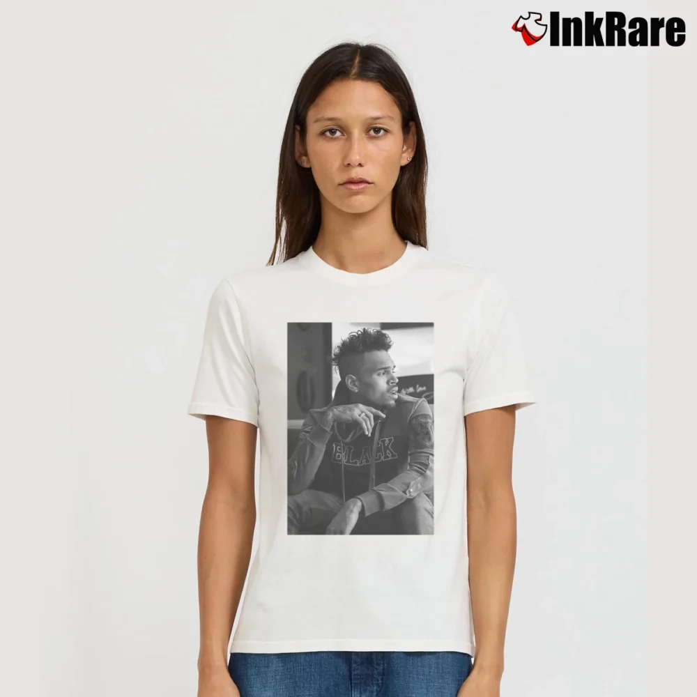 Women’s Chris Brown Photo Signature T-Shirt in white | Soft, Flattering Fit