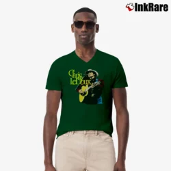 Men’s Chris Ledoux Band Country Music V-Neck Tee in forest green | Sharp, Breathable, Everyday Staple