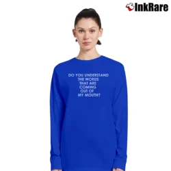 Women’s Chris Tucker Rush Hour Quote Long-Sleeve Top in royal blue | Sleek, Versatile, All-Season