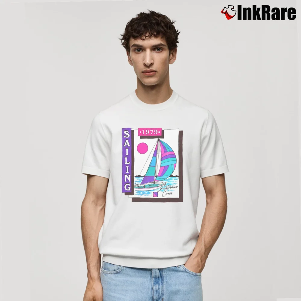 Men’s Christopher Cross Sailing Album Classic T-Shirt in white | Soft, Breathable Everyday Wear