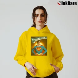 Women’s Christopher Reeve Superman Tribute Design Cozy Hoodie in yellow | Warm, Structured, Stylish