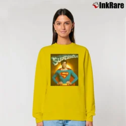 Women’s Christopher Reeve Superman Tribute Design Relaxed Sweatshirt in yellow | Soft, Laid-Back Vibe