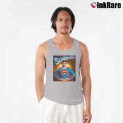 Men’s Christopher Reeve Superman Tribute Design Tank Top in sport grey | Breathable, Active-Friendly Design