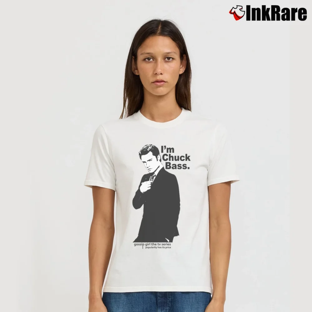 Women’s Chuck Bass Gossip Girl Adult Signature T-Shirt in white | Soft, Flattering Fit