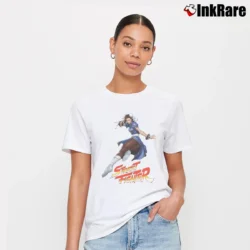 Women’s Chun Li Street Fighter Classic Retro Arcade Fighting Video Game Character Fan Gift Signature T-Shirt in white | Soft, Flattering Fit