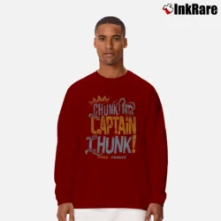 Men’s Chunk No Captain Chunk Crowned Logo Distressed Long-Sleeve Shirt in maroon | Sleek, Lightweight, Year-Round Wear