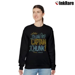Women’s Chunk No Captain Chunk Crowned Logo Distressed Relaxed Sweatshirt in black | Soft, Laid-Back Vibe