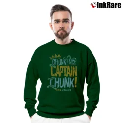 Men’s Chunk No Captain Chunk Crowned Logo Distressed Crewneck Sweatshirt in forest green | Cozy Fabric, Clean Style